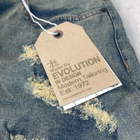 Evolution In Design Denim Jeans Slim Distressed 36” waist, 32” length, stretchy - Picture 12 of 12